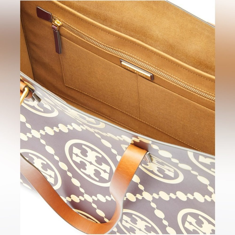 🔥HP🔥NeW! Tory Burch T Monogram Contrast Embossed Tote - Picture 7 of 17